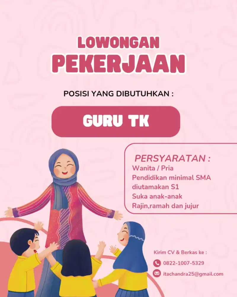 LOWONGAN GURU TK