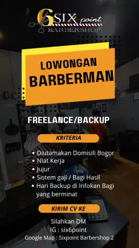 Lowongan Barberman Freelance