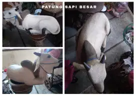 Patung Sapi Antik (kayu jati tua)