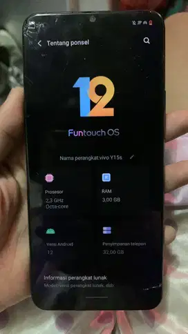 Jual hp Vivo Y15s seccound