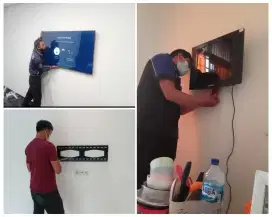 Pemasangan braket jika sudah ada bracket breket briket nya