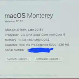 Komputer iMac 21.5 late 2015 i5 ram 16 ssd 512 vga 1.5gb