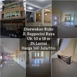 Disewakan Ruko 3.5 lt di Jl. Rappocini Raya Makassar