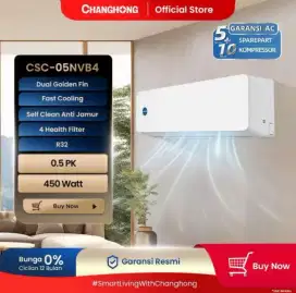 Changhong AC Split 1/2pk Standar CSC05NVB4 Freon R32 Garansi 10th New