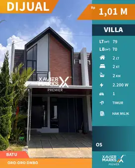 Villa Dekat Tempat Wisata View Cantik di Oro Oro Ombo Batu