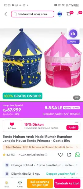 mainan tenda anak