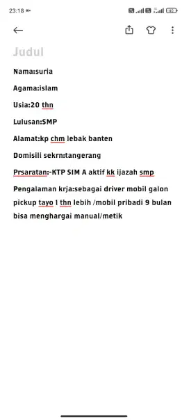 Butuh pekerjaan
