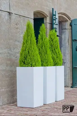 pot terrazzo kotak tinggi