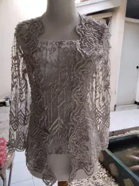 Kebaya atasan full payet warna silver