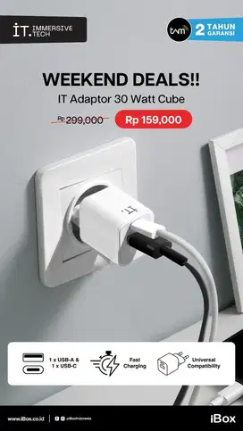 Weekend.dealss!! IT Adapter 30 Watt cube