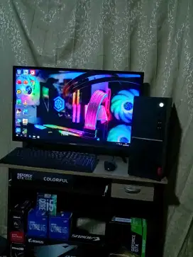 PC KOMPUTER GAMING IRIT DAYA SPEK OK LAYAR 32IN DIGITAL TV  BISA TT HP