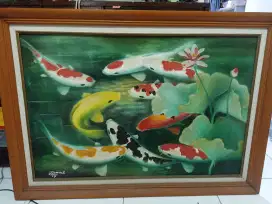 LUKISAN CANVAS KOI
