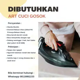 Lowongan Kerja ART Cuci Gosok Mingguan