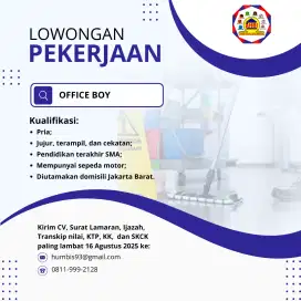 Loker Admin Sosmed dan Office Boy