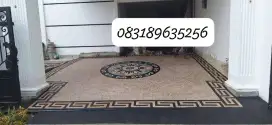 lantai batu sikat bermotif