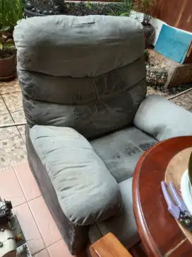 Lazy chair sofa empuk recliner kursi malas hitam black