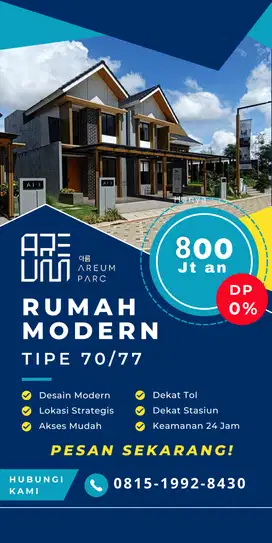 Rumah korea DP 0 %AREUM PARC BOGOR  VISIT OUR SHOW UNIT