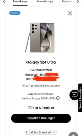Samsung Galaxy S24 Ultra 1Tb Like New Garansi On Panjang