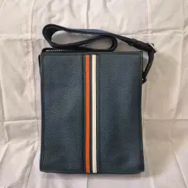 Tas Selempang Kulit Asli Navy