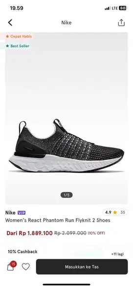 JUAL SEPATU NIKE PHANTOM RUNNING SLIP ON