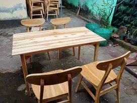Set 4 Kursi Ropan + 1 Meja Jati Mentahan Murah - Jogja