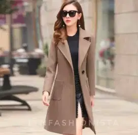 Pocket long coat blazer Korea scuba premium