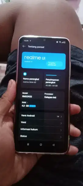 Realme note 60 ram 4/64
