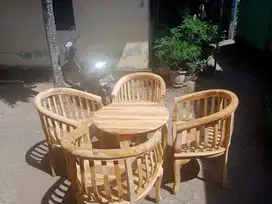 Set Meja Kursi Betawi Jati Mentah Murah – Jogja Siap Finishing