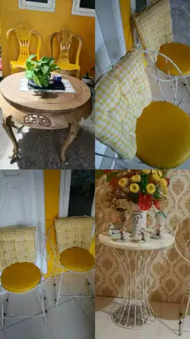 2 Kursi + 1 Meja Teras Besi & 2 Kursi Plastik +
1 Meja Teras Kayu