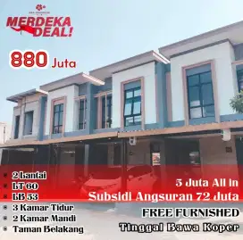 KPR 5Juta Allin free Furnished, Free Biaya2, Subsidi Cicilan 1th