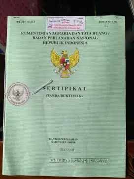 Jual tanah 3are(300m),sudah sertifikat per 1are, jadi ada 3sertifikat