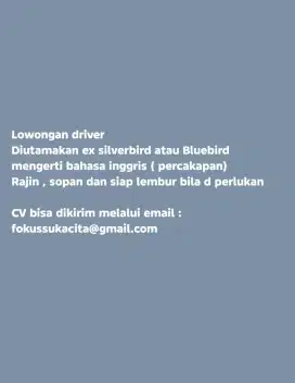 Lowongan driver