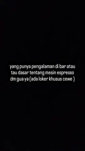 Di cari orang yang mau kerja di Bringme coffe house