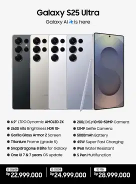 DISKON TERMURAH! SAMSUNG S25 ULTRA NEW MASIH SEGEL UNIT SEGEL RESMI