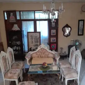 Meja marmer + Kursi + Sofa