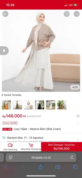 Rok lozy warna cream