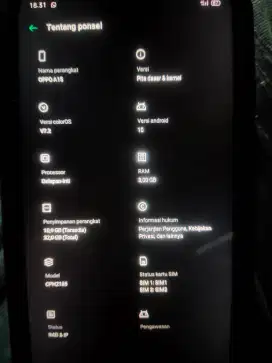 Oppo a15 ram 3/32 batangan mulus bonus casing