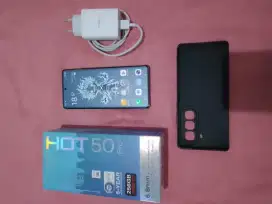 Handphone Infinix hot 50 pro plus silver fullset (Nego)
