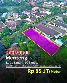 Tanah Ring 1 Menteng Dijual, area Taman Suropati. Kawasan Elite, Row J