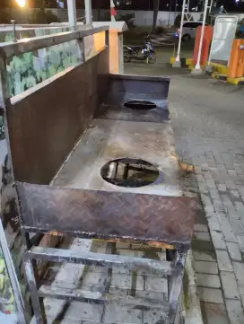 meja kompor full Besi 2 tungku