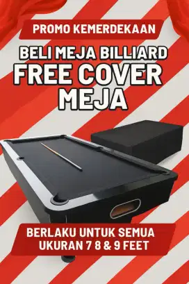 Promo Kemerdekaan! Beli Meja Billiard Gratis Cover Meja
