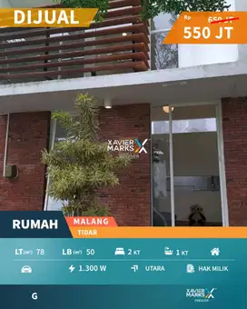 f024 Turun Harga, Rumah Harga Murah di The Oz Tidar Malang