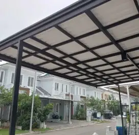 Kanopi atap alderon rangka besi holloh galpanis