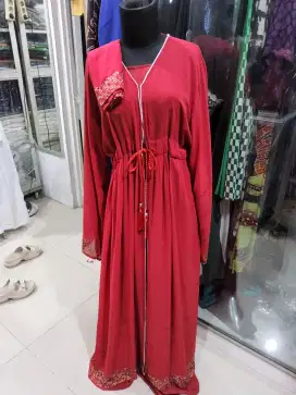 Abaya saudi set inner outer mote FREE Pashmina