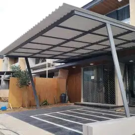 Kanopi atap alderon rangka besi holloh galpanis
