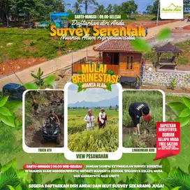 Tanah sawah dijual murah legalitas SHM pemandangan pegunungan estetik
