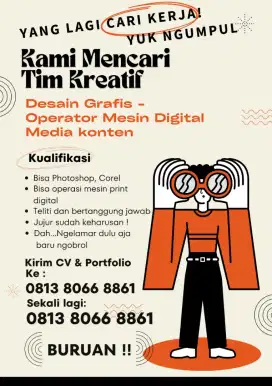 Lowongan kerja untuk toko percetakan