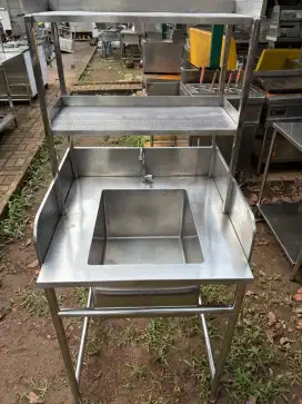 Sink stainles kitchen ada rak penirisan