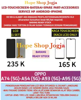 Touchscreen-Baterai-LCD OPPO
A74 (5G)-A54 (5G)-A93 (5G)-A95 (5G)