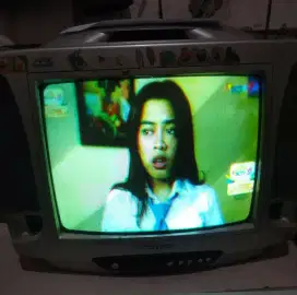 1Set Tv Polytron 14 inch ( Nomal ) tinggal pasang